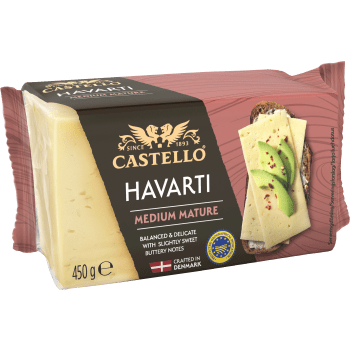 Hårdost Havarti medium mature 26% 450g Castello.