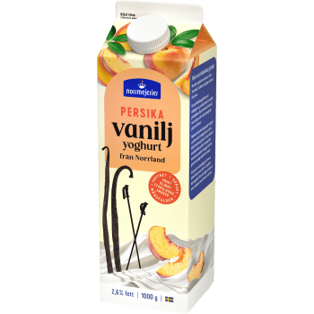 Vaniljyoghurt Persika 2,6% 1000g Norrmejerier.