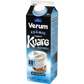 Yoghurtkvarg Naturell 1,7% Laktosfri 1000g Verum.