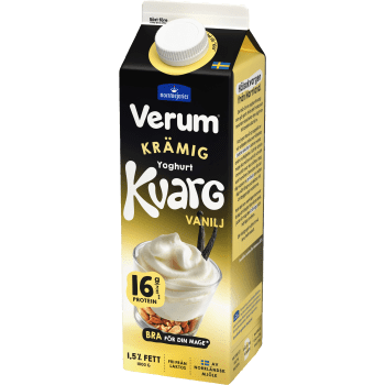 Yoghurtkvarg Vanilj 1,5% Laktosfri 1000g Verum.