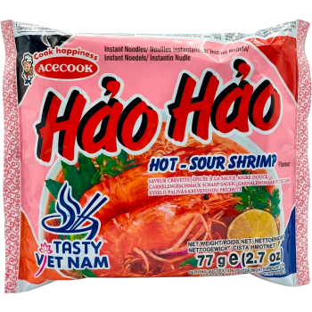 Snabbnudlar Med Starksur Räksmak 77g Hảo Hảo.