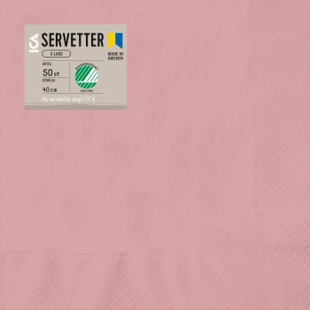 Servett 50p 40cm dusty pink ICA.