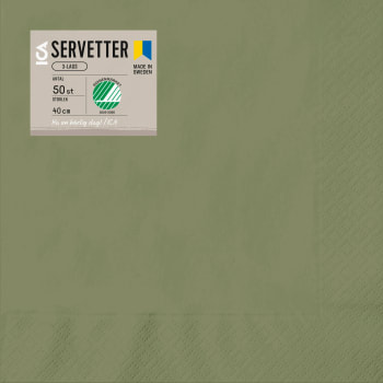 Servett 50p 40cm grön ICA.