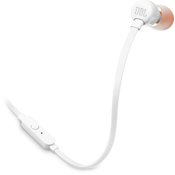 Hörlur in-ear Tune 110 vit JBL.