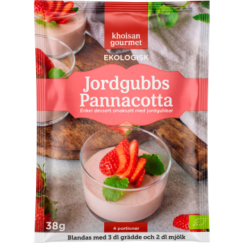 Jordgubbspannacotta Pulvermix 38g Khoisan Gourmet.
