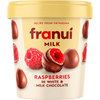 Hallon I vit & mjölkchoklad Frysta 150g Franui.