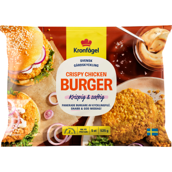 Crispy chicken burger 525g Kronfågel.