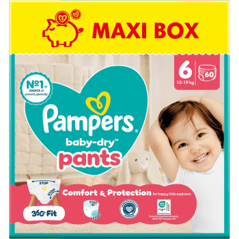 Byxblöjor Baby Dry Pants Strl 6 13-19kg Maxi 60-p Pampers.