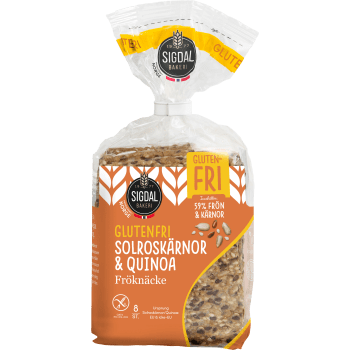 Fröknäcke Solroskärnor & Quinoa Glutenfri 190g Sigdal Bakeri.