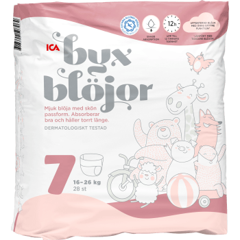 Byxblöja strl 7 16-26kg 28-p ICA.