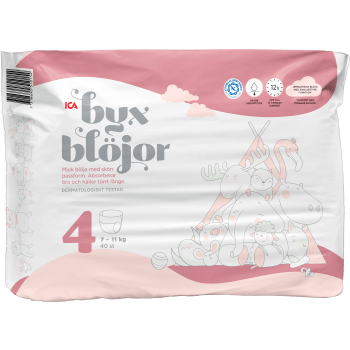 Byxblöjor Strl 4 7-11kg 40-p ICA.