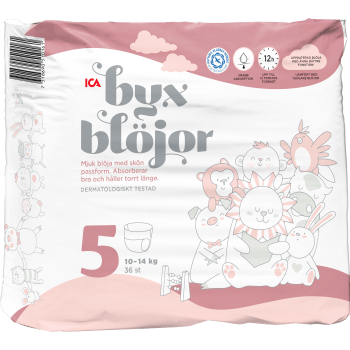 Byxblöjor Strl 5 10-14kg 36-p ICA.
