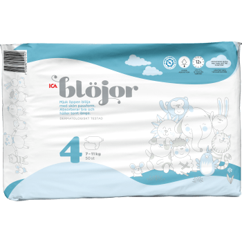 Öppna Blöjor Strl 4 7-11kg 50-p Miljömärkt ICA.