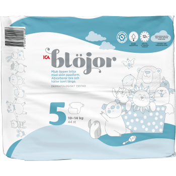 Öppna Blöjor Strl 5 10-14kg 44-p Miljömärkt ICA.