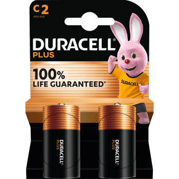 Batteri C 2-p Duracell Plus.