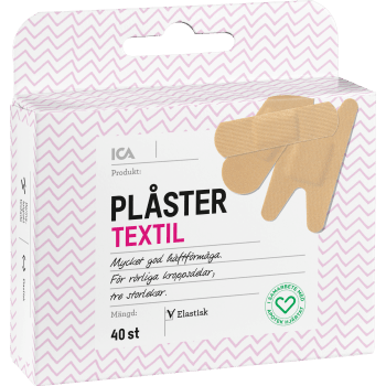 Plåster Textil 40-p ICA Hjärtat.