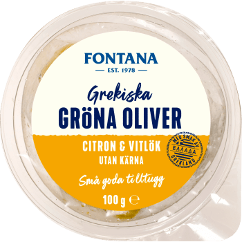Oliver Grekiska Gröna Citron Vitlök 100g Fontana.