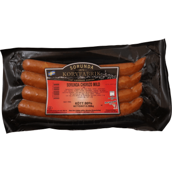 Kryddkorv Chorizo Mild Smal 80% Kötthalt 260g Sorunda Korvfabrik.
