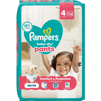 Byxblöjor Baby Dry Pants Strl 4 9-15kg VP 42p Pampers.