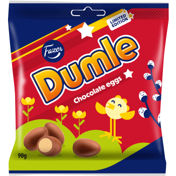 Chokladpåse Dumle Chokladägg 90g Fazer.