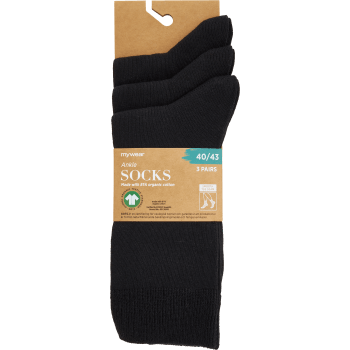 Strumpa 3p svart 40/43 mywear.