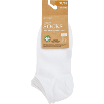 Hiddensocka 3p vit 36/38 mywear.