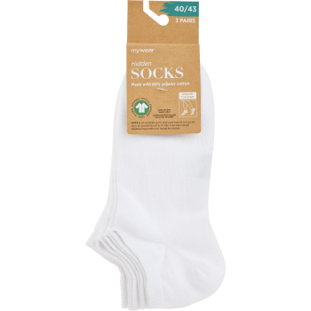 Hiddensocka 3p vit 44/47 mywear.