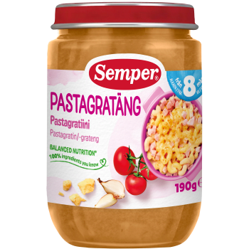 Barnmat Pastagratäng 8m Semper.