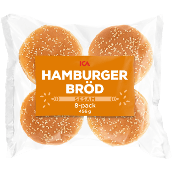 Hamburgerbröd Sesam 8-p 456g ICA.