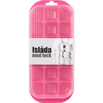 Islåda med lock rosa.