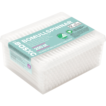 Bomullspinnar 200-p ICA Basic.
