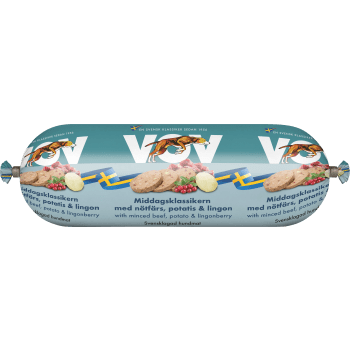 Hundfoder Nötfärs/Potatis/Lingon 550g Vov.
