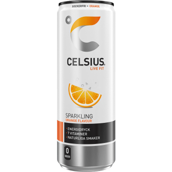 Energidryck Orange Celsius.