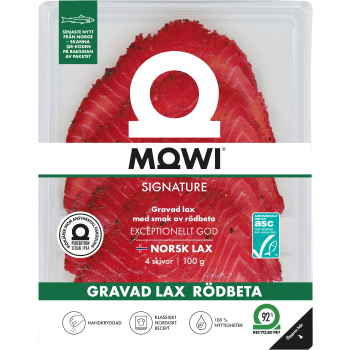 Lax Gravad Skivad Rödbeta 100g Mowi.