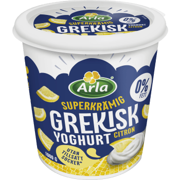 Grekisk Yoghurt Citron 0,2% 1000g Arla®.