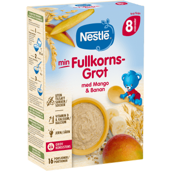Barnmat Min Fullkornsgröt mango & banan 8m 16-port Nestle.