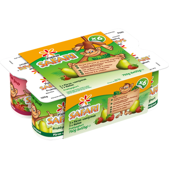 Yoghurt Safari Päron Vanilj & Hallon 6-p 125g Yoplait.