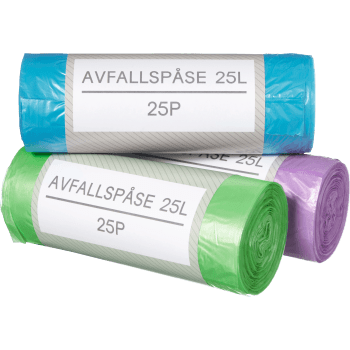 Avfallspåse 25L 25p färgad.