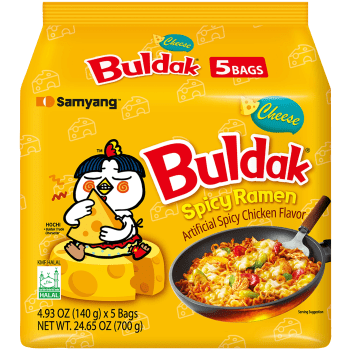 Snabbnudlar Buldak Cheese 700g Samyang.