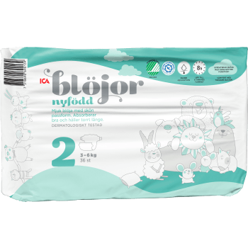 Öppna Blöjor Strl 2 3-6kg 36-p ICA.