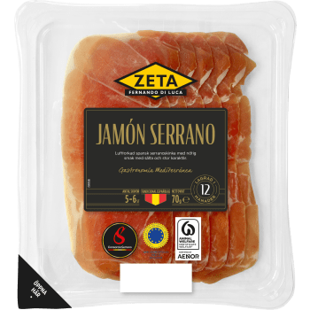 Skinka Lufttorkad Jamón Serrano 70g Zeta.