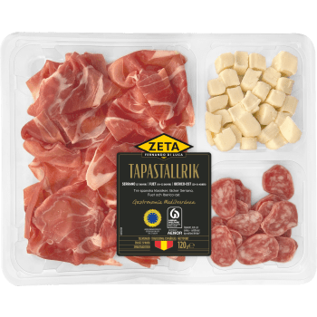 Tapastallrik med Fuet & Iberico 120g Zeta.
