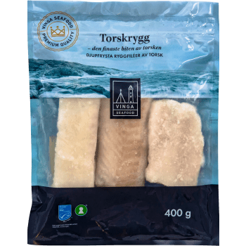 Torskrygg Atlanten MSC Fryst 400g Vinga Seafood.