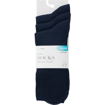 Socka ribb 3p marinblå 40/43 mywear.