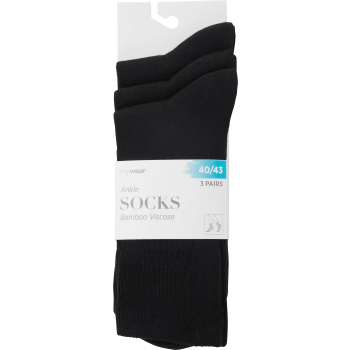 Socka ribb 3p svart 40/43 mywear.