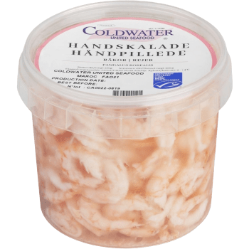 Räkor Handskalade 370g Coldwater United Seafood.