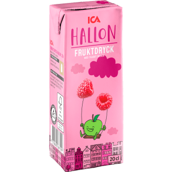 Fruktdryck Hallon 20cl ICA.