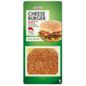 Cheeseburgare 2-pack 250g Abbelen.