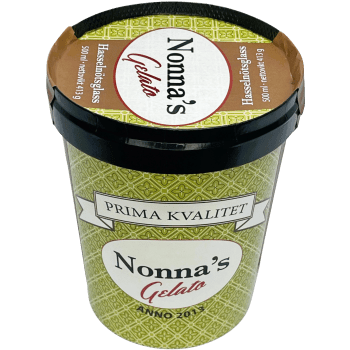 Hasselnötsglass 500ml Nonnas Gelato.