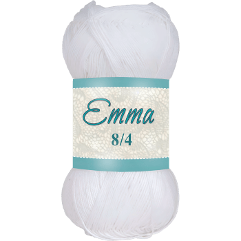 Garn Emma 851 Vit 100g Falkgarn.